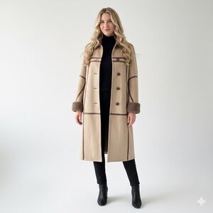 Luxury Taylor Shearling Fur Long Coat |
Women's Size 6 | Ultra-Warm Sheepskin